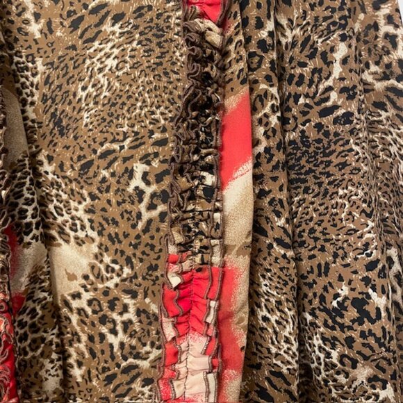 Dress-U-II By Sharon Leopard Animal Print Kimono Slit Sleeves Plus Size 22 - Picture 5 of 16